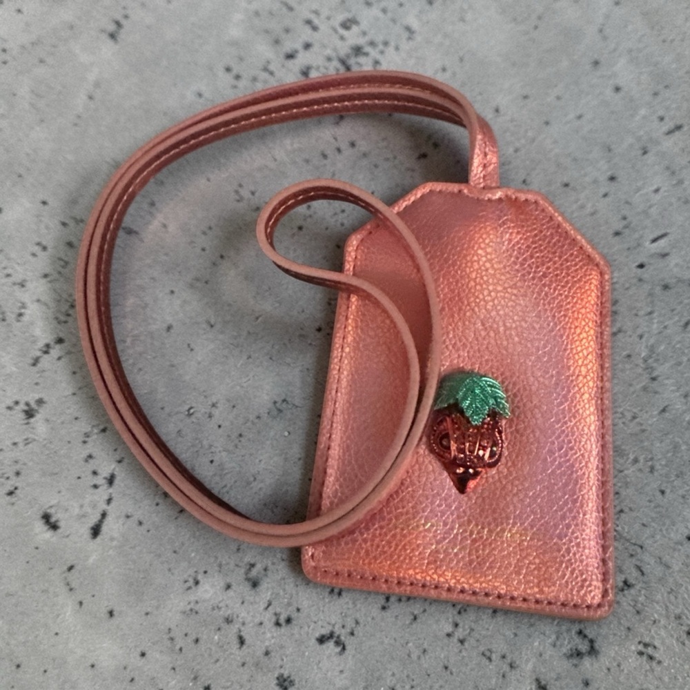 Kurt Geiger London Southbank Metallic Strawberry Lanyard —EUC